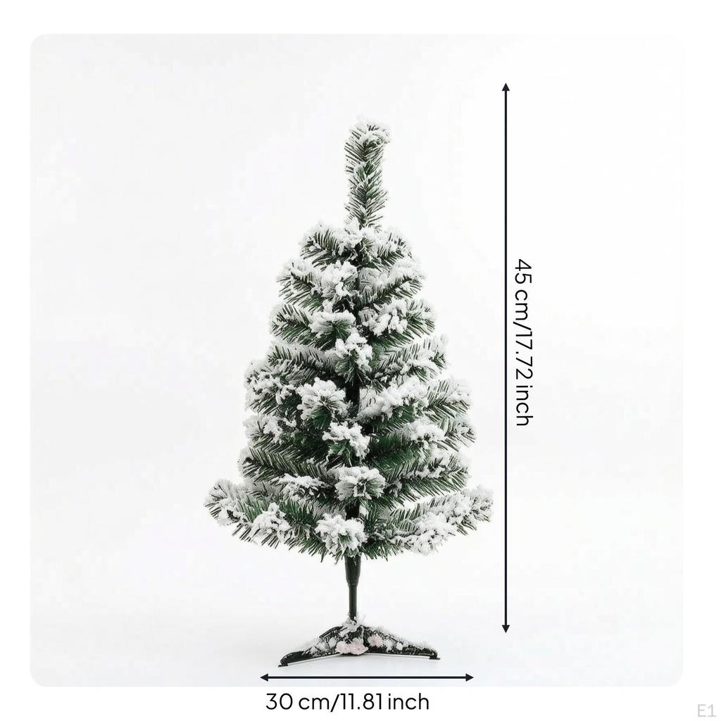 SnowFlocked Small Christmas Tree | Miniature, Tabletop Tree, for Indoor 45CM 40T Plastic