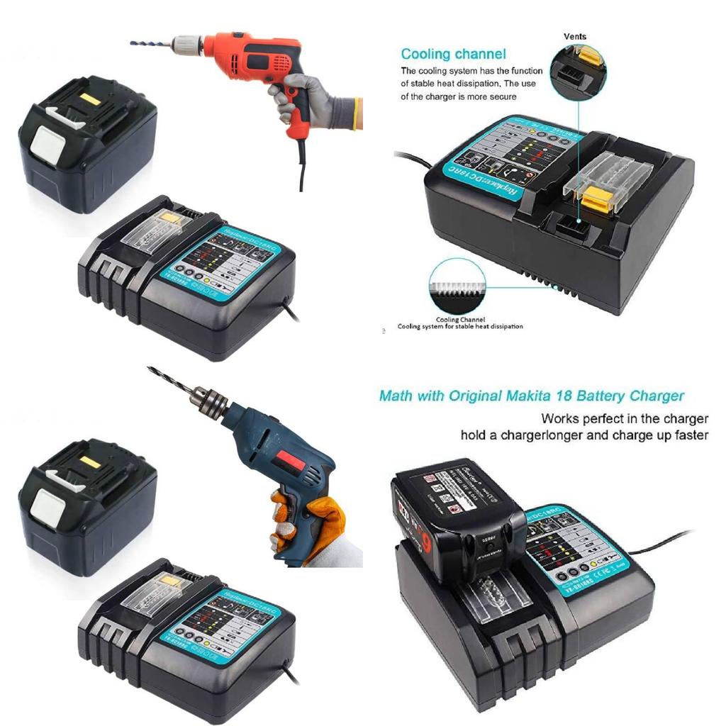 Zuverlässiges Makita DC18RC Ladegerät für 14,4V bis 18V Lithium-Ionen-Akkus mit CE-Zertifizierung