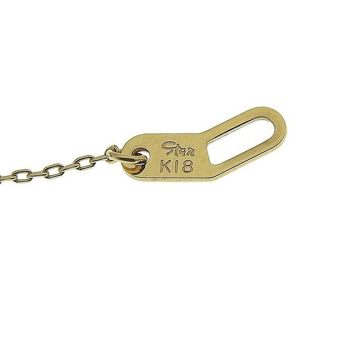 Used STAR JEWERLY Star Jewelry Heart Motif Diamond Necklace K18YG 750 Yellow Gold Diamond 0.06ct 37cm Necklace with Adjuster 1.0g Accessories Ladies