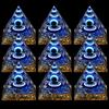 1Pc Natural Stone Ornament Decorative Reiki Healing Lapis Lazuli Pyramid Decor Devil's Eye Home Furnishings Positive Energy Meditative Jewelry 60x60mm