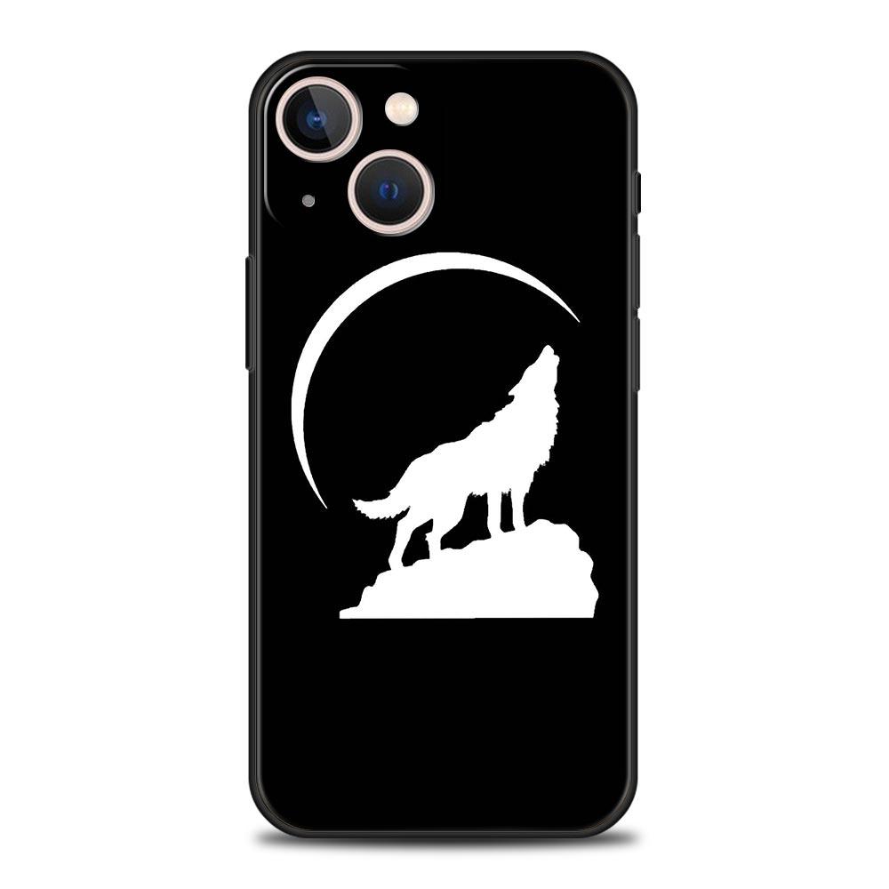 Phone Case Cover for iPhone 17 Pro Max 16 15 14 13 12 11 Pro Max Plus 17AIR Shockproof Soft TPU Shell Moon Roaring Wolf Fundas