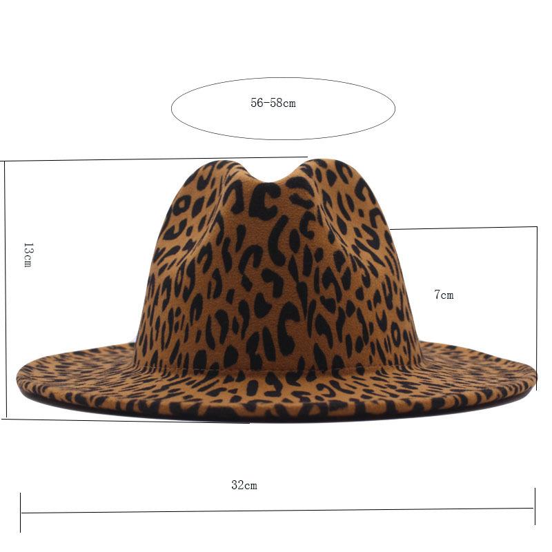 Thickened fabric leopard print color matching top hat European and American men and women fashion double-sided jazz hat leopard print double color ma