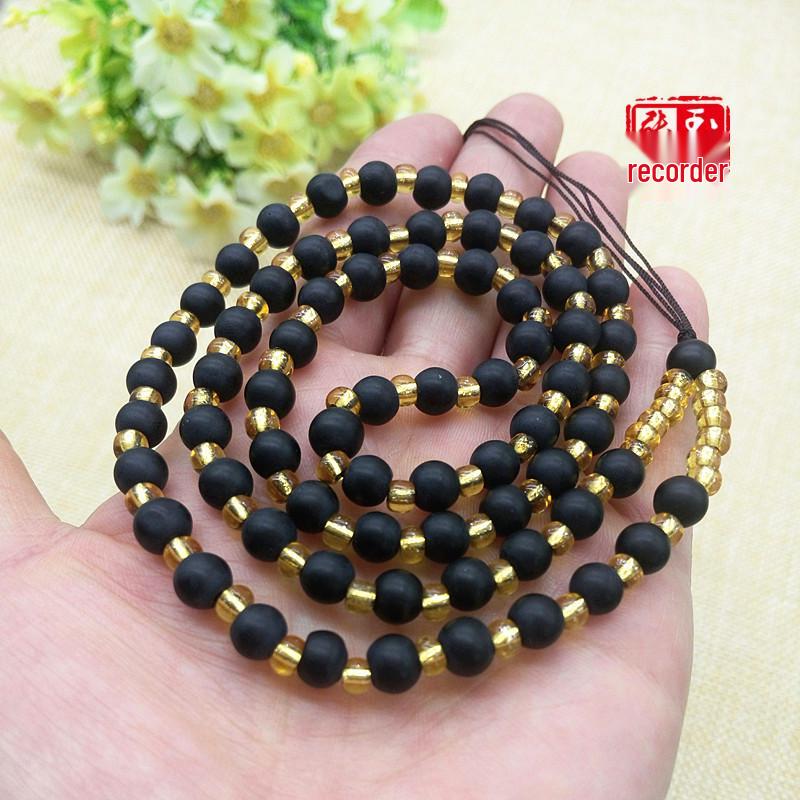 Handmade Frosted Bead Jade Pendant Necklace Lanyard for Men and Women