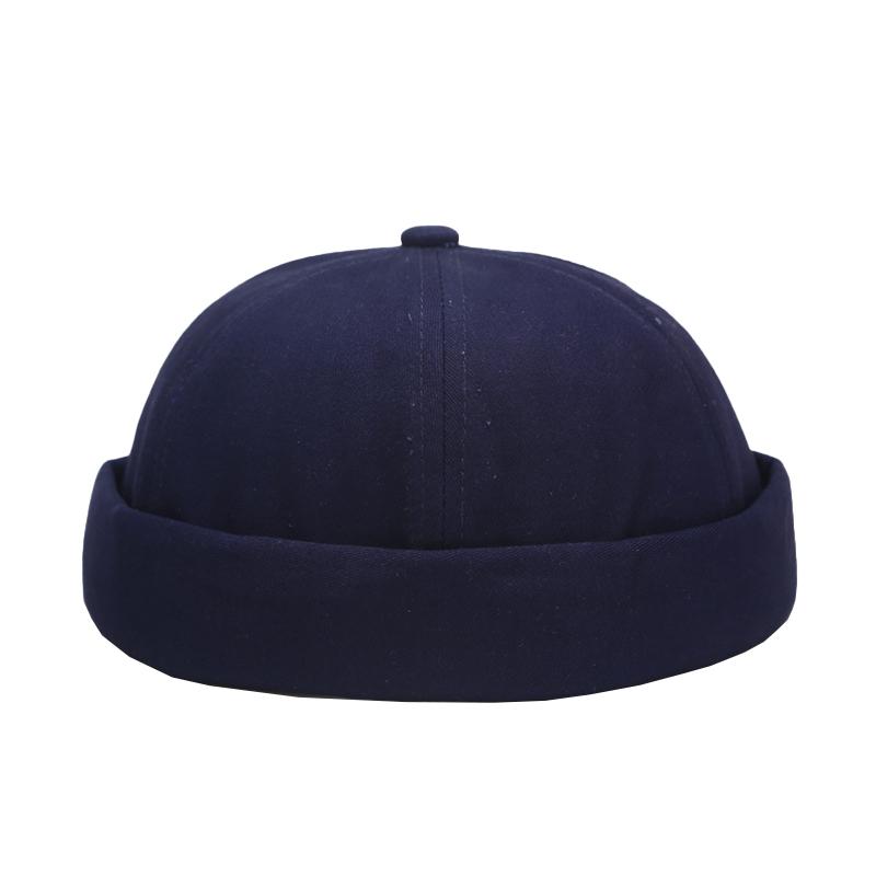 

1Pc Hip Hop Adjustable Skullcap Hat Casual Docker Brimless Sailor Unisex Cotton Cap темно-синий