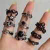 Kpop Gothic Y2K Kpop Unregelmäßig Punk Vintage Herz Stern Kreuz Ring Für Frauen Männer Party Grunge 90er EMO Schmuck Zubehör Geschenk