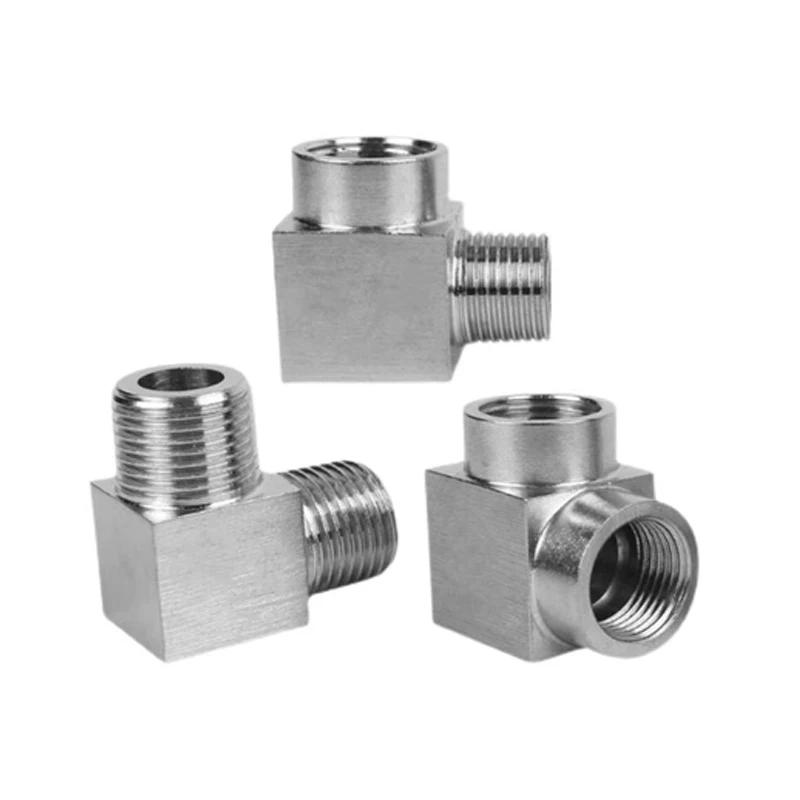 1 Stück Hochdruck 1/8" 1/4" 3/8" 1/2" 3/4" 1" Innengewinde Außengewinde Winkelstück 90 Grad Kupplung 304 Edelstahl Rohrfitting Wasser Gas
