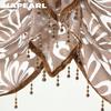 1 Stück NAPEARL Europäischer Jacquard Leichter Stoff Volant Perlenborte Vorhangkopf für Schlafzimmer Wohnzimmer Fensterdekoration Heimdeko