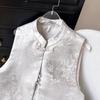 2025 temperament versatile vest women's high-end stand-up collar button-up jacquard sleeveless top
