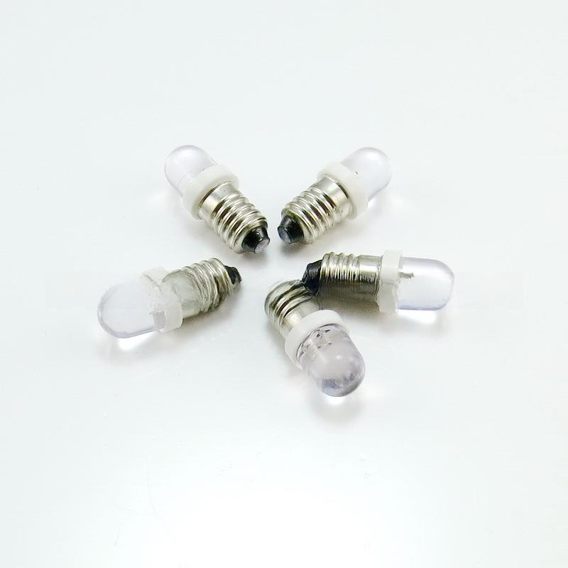 E10 LED Indikatorlys - Hvit, 3V/6V/12V/24V for Varsling, Signal eller Instrumentering.
