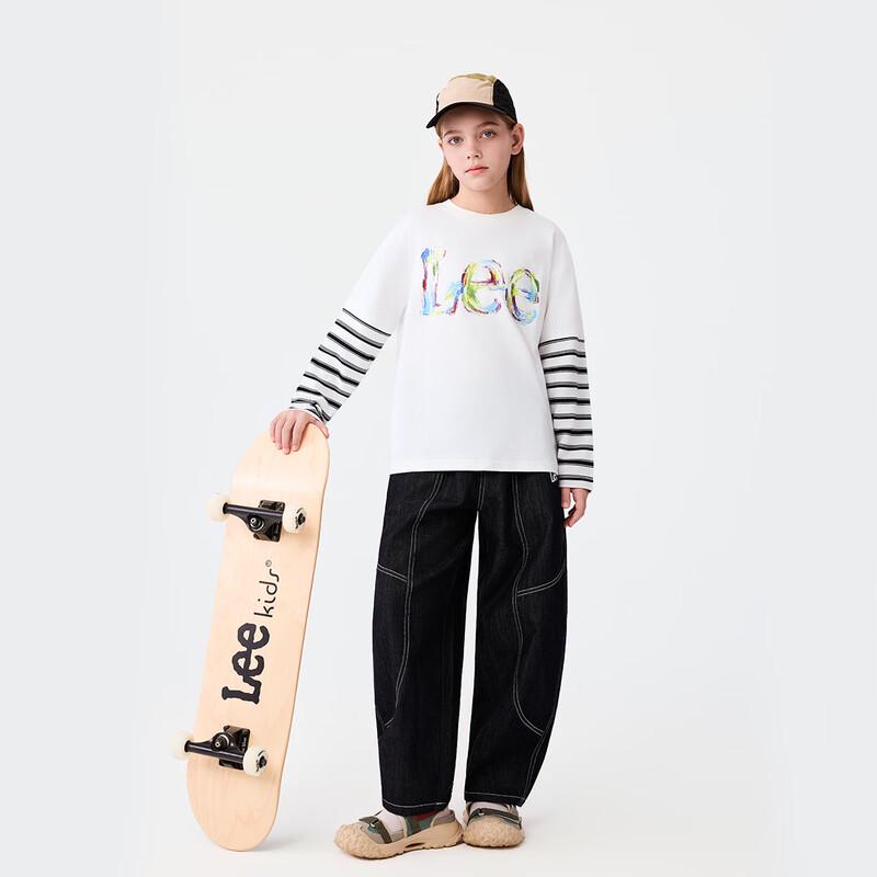 Lee Kids Kids' Cooling Anti-bacterial Striped Faux Two-Piece T-shirt