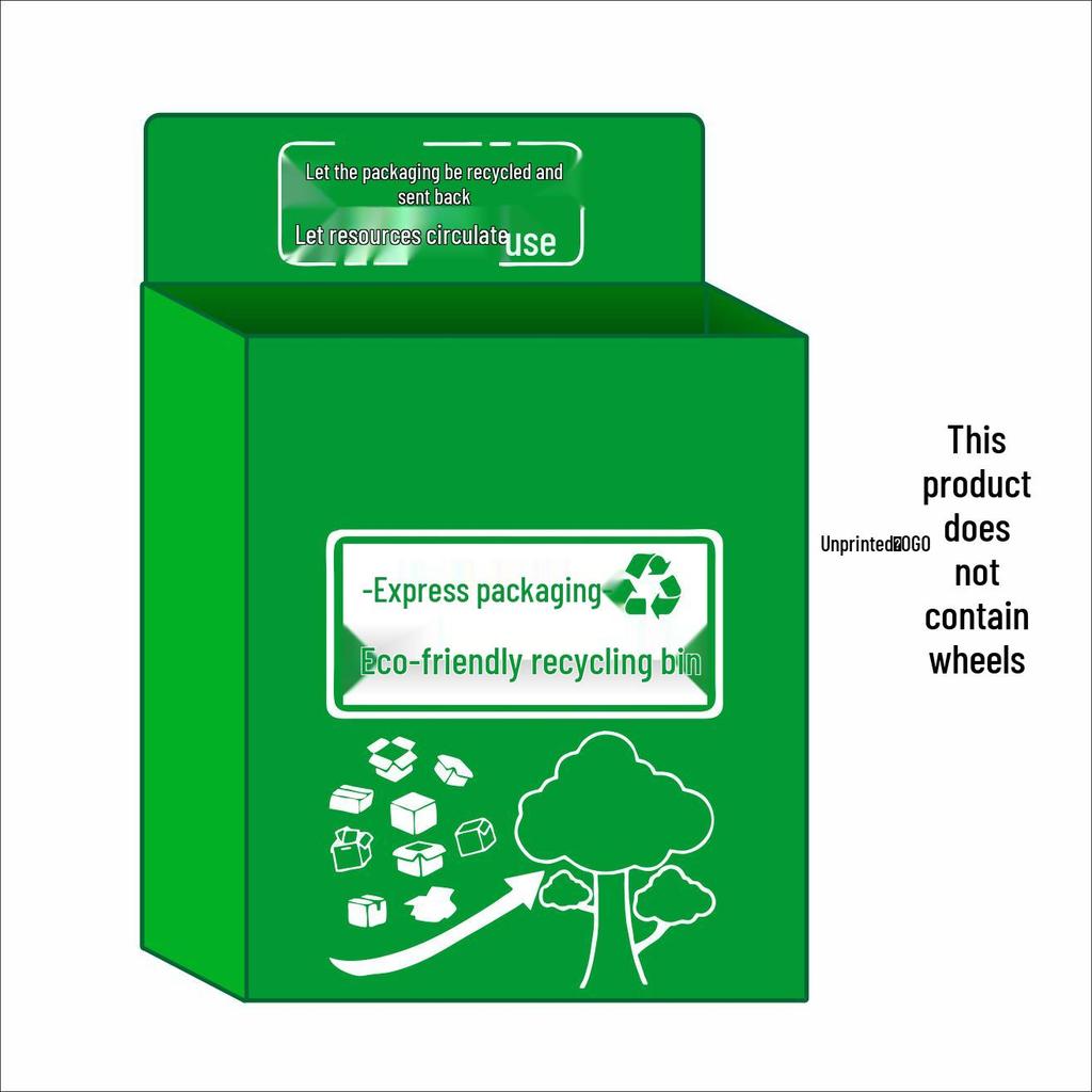 Green Express Recycling Bin with Wheels - Eco-Friendly and Convenient Box Packaging