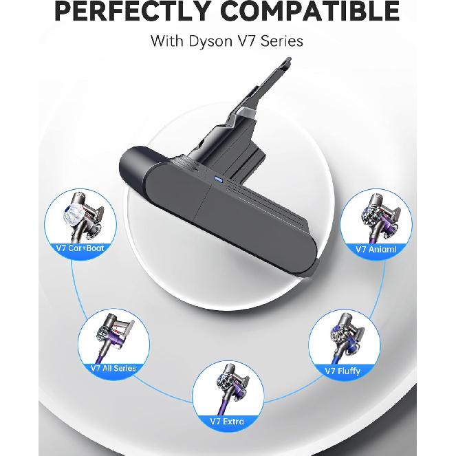 Battery Replacement for V7, 21.6V 6500mAh Li-ion Battery Compatible with SV11 V7 Motorhead V7 Animal V7 Extra V7 Mattress V7 Absolute V7 Trigger V7