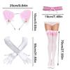 Catgirl Dress Up Cosplay Set With Cats Ear Headband Lace Collar Necklace Gloves and Sock for Women Girls Cosplay Party