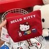 Cute Sweet Sanrio Hello Kitty Handle Cosmetic Bag Coin Purse Girly Travel Card Holder Id Key Large Capacity Portable Storage Bag