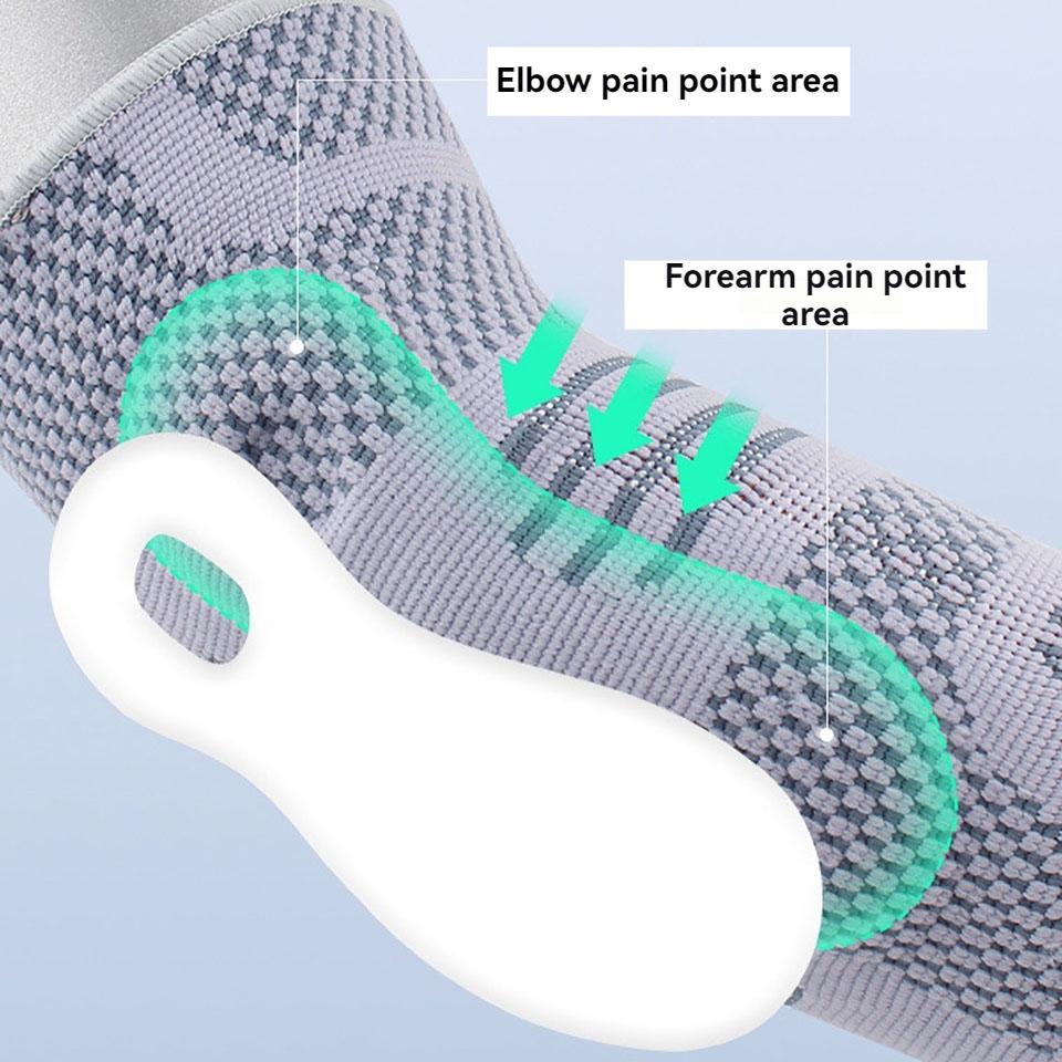 1Pcs Elbow Pads Silicone Compression Elbow Protection Sports Injuries 3D Knit Adjustable Elbow Support Tennis Basketball Unisex