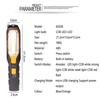 Cob Work Light 4 Modes Multifunctional Usb Charging Car Maintenance Light Camping Lamp With Magnet