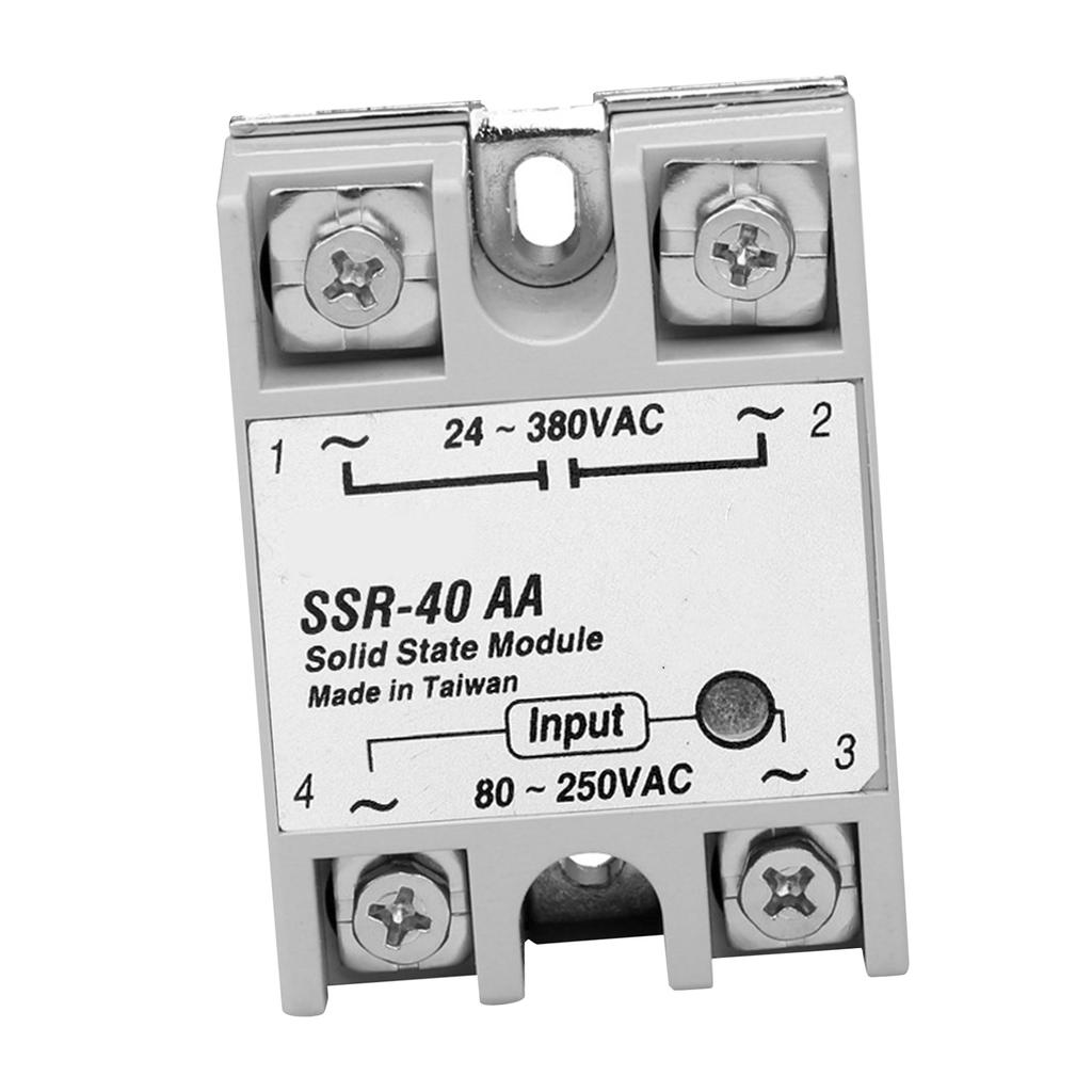 Solid State Relais Modul AC zu AC Einphasen Relais Schalter 80‑250V Eingang 24‑380V Ausgang SSR‑40AA