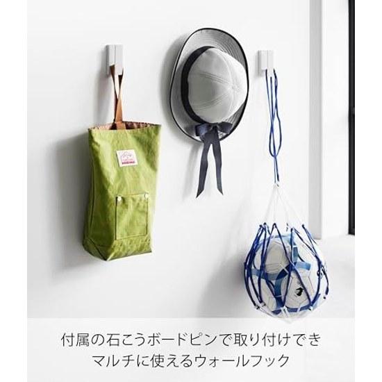 Yamazaki Plasterboard TweezersWood Screws Included Wall Hook Set 3 Compatible Walls White W2.4D3H6.5cm (per Piece) Tower Hanger Concealed Holes 1688