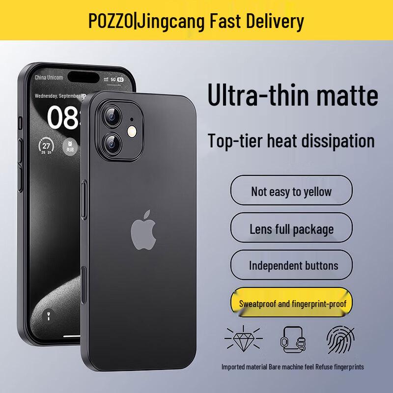POZZO Ultra-Thin Frosted Transparent iPhone Case