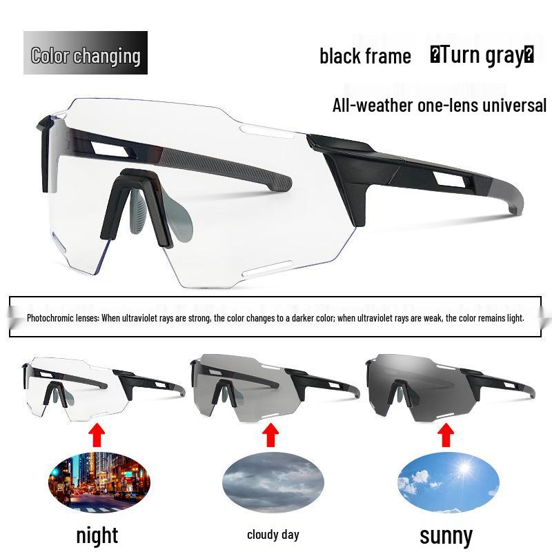 

Color-Changing Windproof Cycling and Running Goggles for Day and Night Use