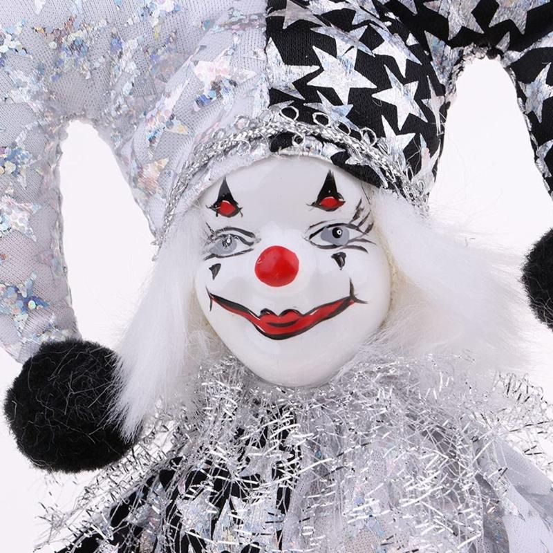 Colorful Ceramic Clown Statue Decorative Clown Figurine Doll For Christmas Carnival Party Ornament Display Accessory