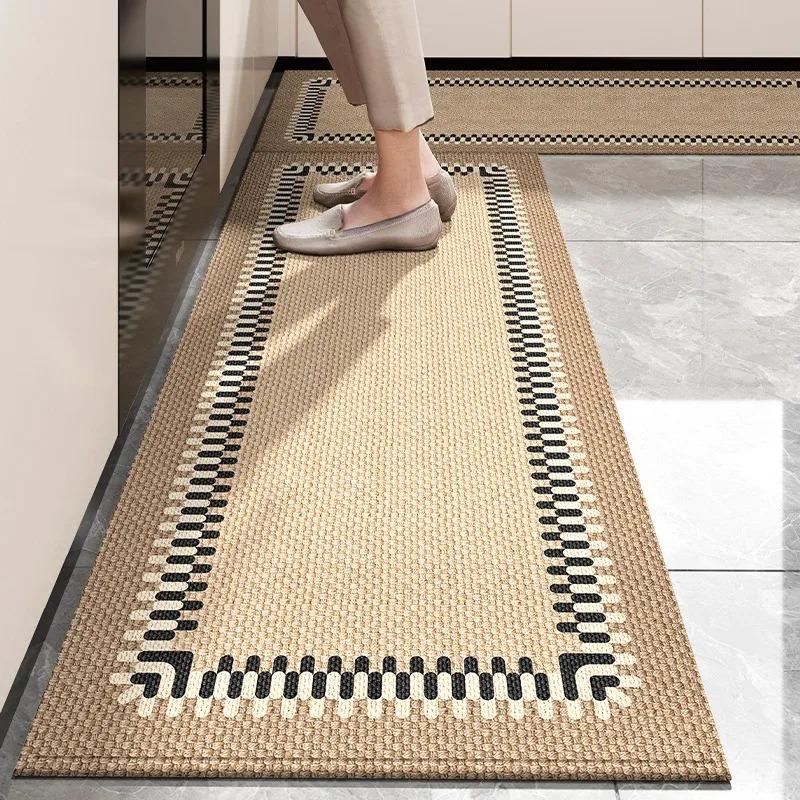 Kitchen Carpet Non-slip Floor Mat Long Carpets Wear-resistant Dust-proof Beige Rug Minimalist Home Decoration Rugs