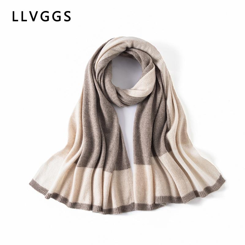 100% cashmere color matching design enlarged and widened women's shawl winter thickened warm scarf scarf