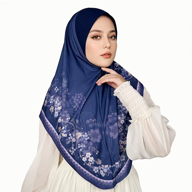 1PC Machine Washable Snap Closure Traditional Islamic Attire Elegant Hijab Gorgeous Muslim Headscarf Ideal Gift Multi-Color