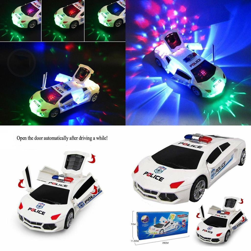 Stunning Police Car Led Light Music Rotating Toy For Kids Universal Driving Fun