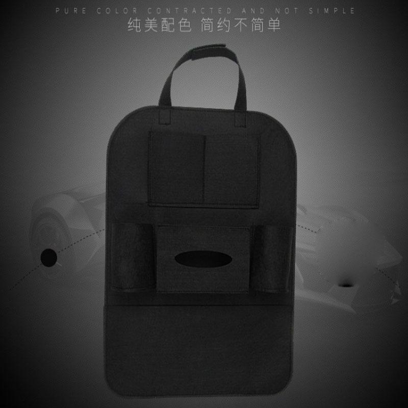 Elegant Black Auto Car Seat Back Organizer With Multi-pocket Storage For Effortless Organization
