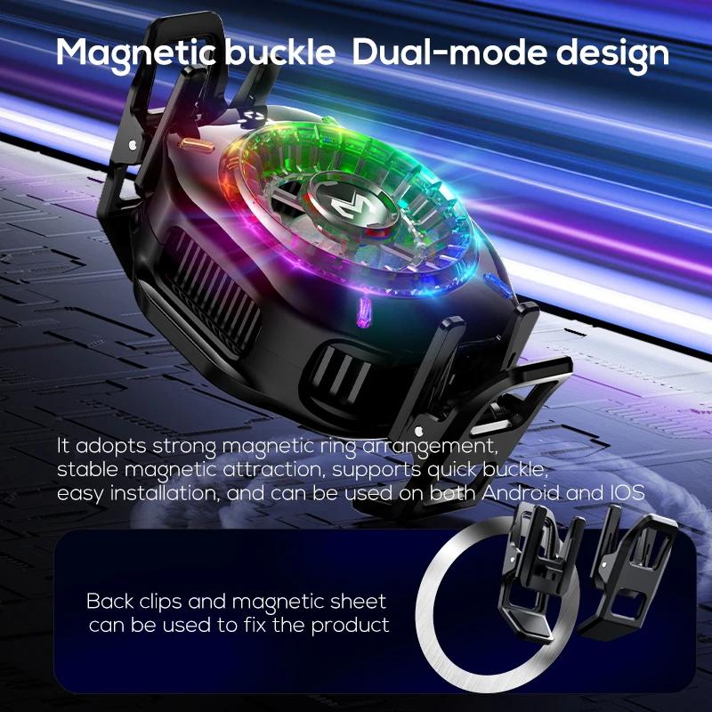 MEMO CX10 Semiconductor Phone Cooler with RGB Lights Magnetic Clip on Ice-Freezing Strong Cooling for Gaming & Live Streaming