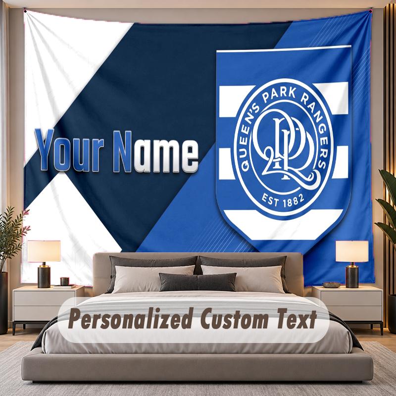 Custom Name Text Tapestry Queens Park Rangers Personalized Polyester Wall Tapestry For Bedroom And Room