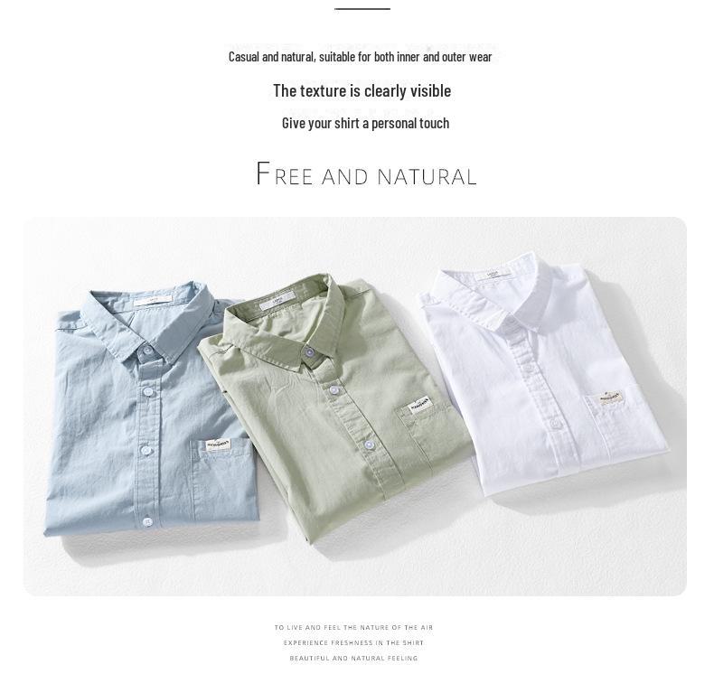 Men's Summer Cotton Shirt - Japanese Style, Fresh Solid White