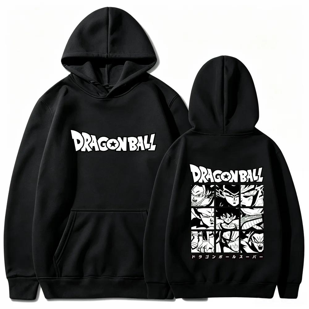 Dragon Ball Hoodie Unisex Manga Panel Character Collage Front Back Print Anime Fan Pullover Hooded Sweatshirt