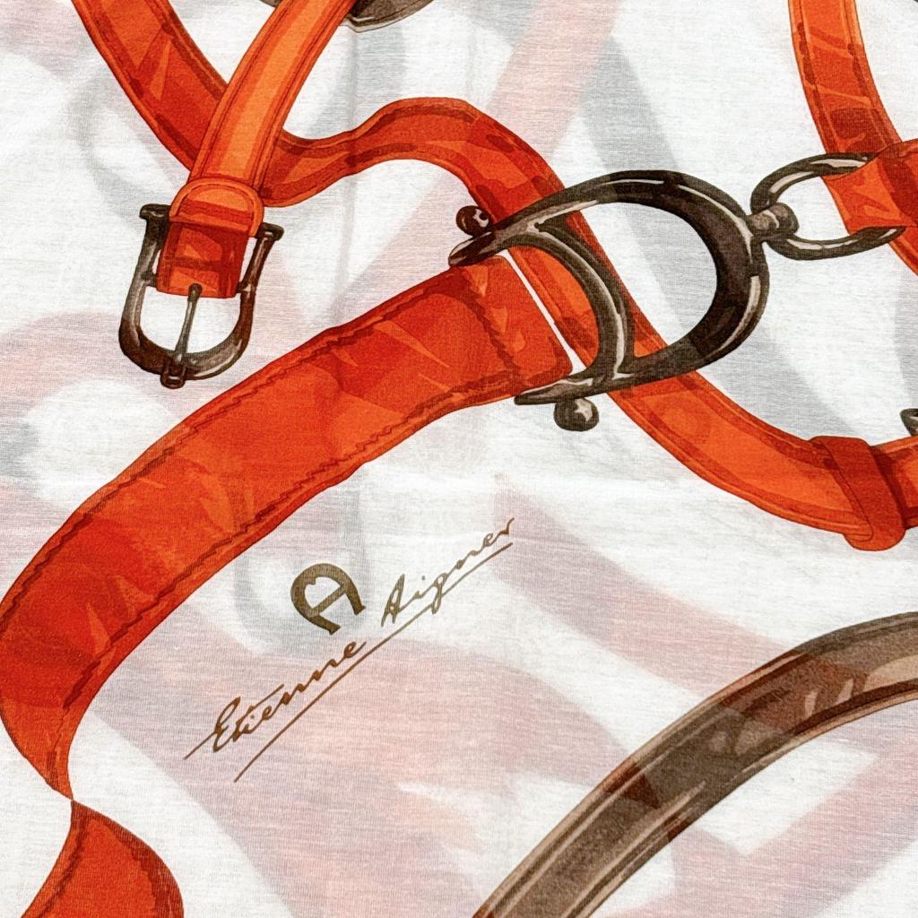 Used Elegant  Aigner Silk Blend Long Scarf Made in Italy For Air Conditioning and UV Protection  AIGNER SCARF