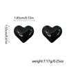 Elegant Retro Hong Kong Style Heart Drip Oil Stud Earrings - Versatile and Stylish for Women