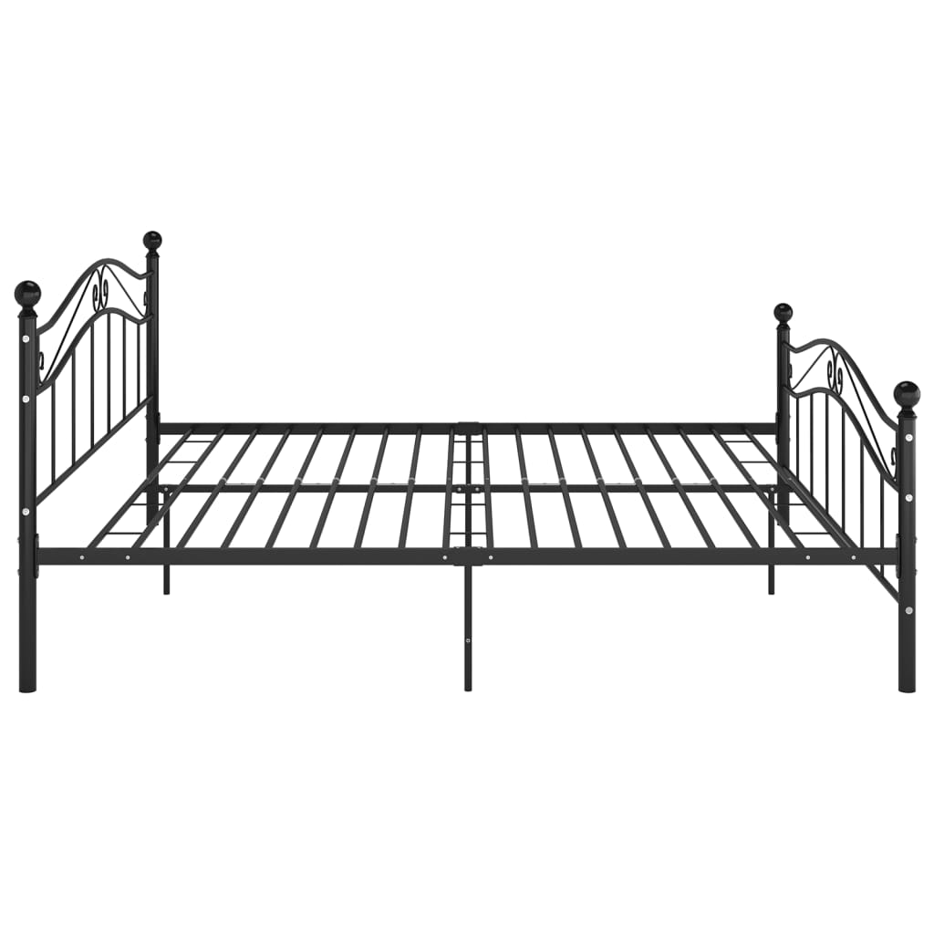 Vidaxl Bed Frame, Black, Metal, 140 X 200 Cm