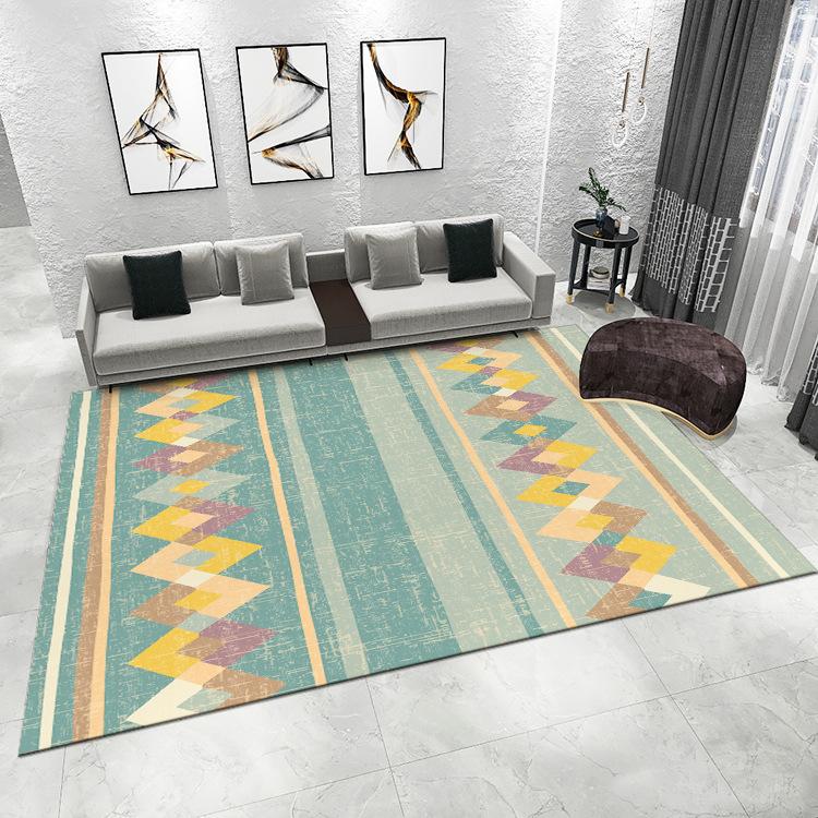 Vintage Print Rug Geometric Decor Ethnic Style Home Anti-slip Carpet Moroccan Living Room Mat Multi-Size for Bedroom Balcony Etc