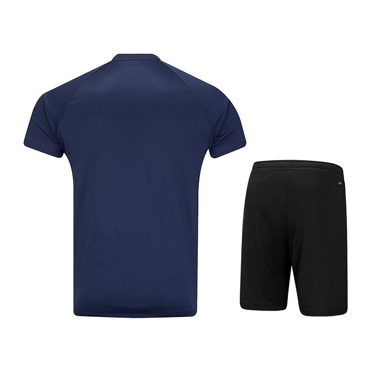 Li Ning Badminton Collection Badminton Jersey Set Unisex Dark Ship Blue AATV009-3