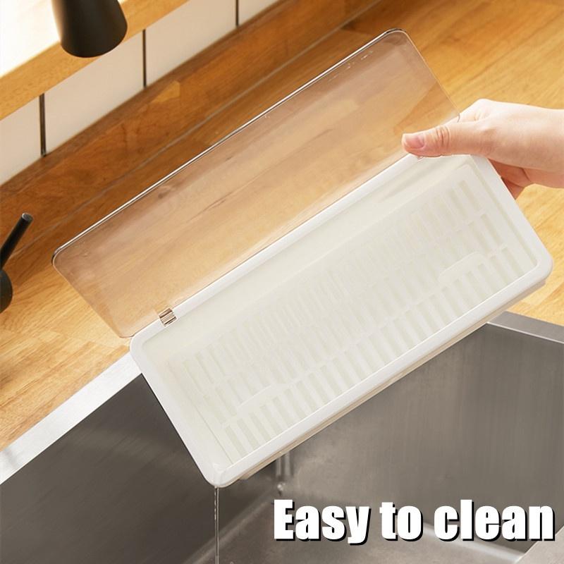 Small Large Chopstick Box Dustproof Tableware Storage Box Plastic Utensil Storage Box With Lid