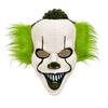 Theatrical Horror Mask Halloween Short Hair Clown Mask, Scary Joker Full Face Creepy Cosplay for Masquerade Party Costume Props
