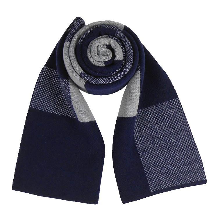 

Мужской зимний вязаный шарф Gentleman Color Blocking теплый шарф для поездок на работу 180*30 сине серый