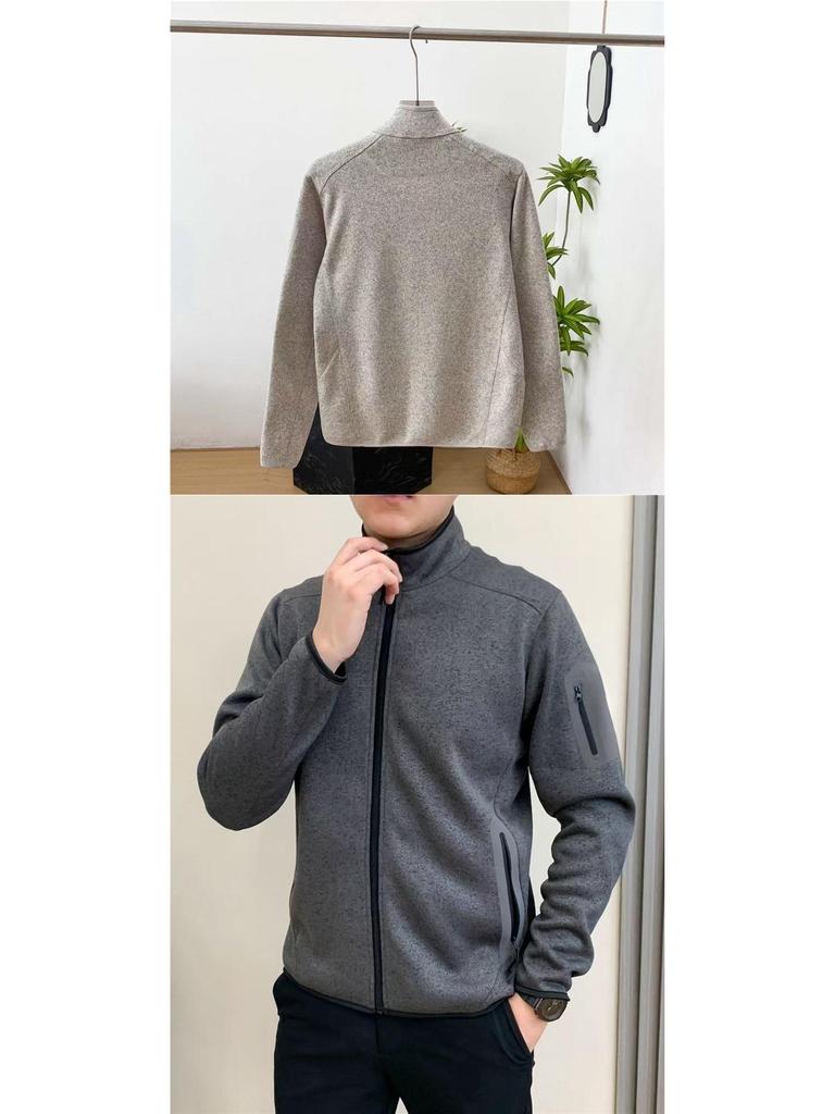 Men's Outdoor Autumn/Winter Stand Collar Fleece Jacket - Style 7175