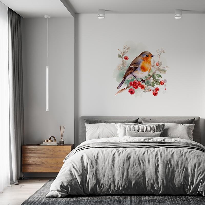 T768#Robin Bird Samolepka na stěnu Dětský pokoj Pozadí Domácí dekorace Nástěnná malba Tapeta do obývacího pokoje Legrační obtisk