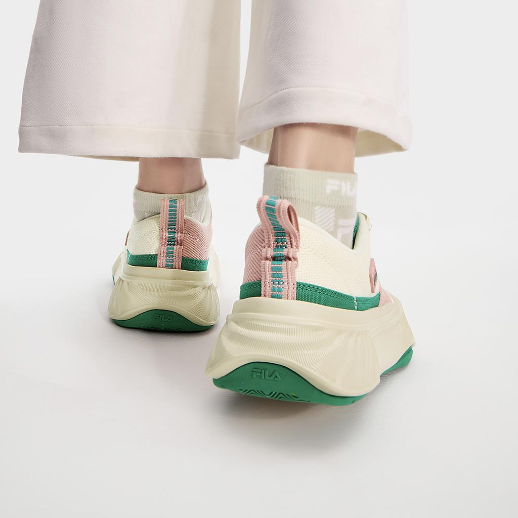 FILA Fosso Color Block Fashion Trendy Fresh Vitality Low Top Canvas Shoes Women sneaker White Pink F12W432308FAP