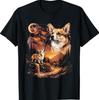 Corgi štěkající na Měsíc Vintage 90. léta Vtipné psí tričko