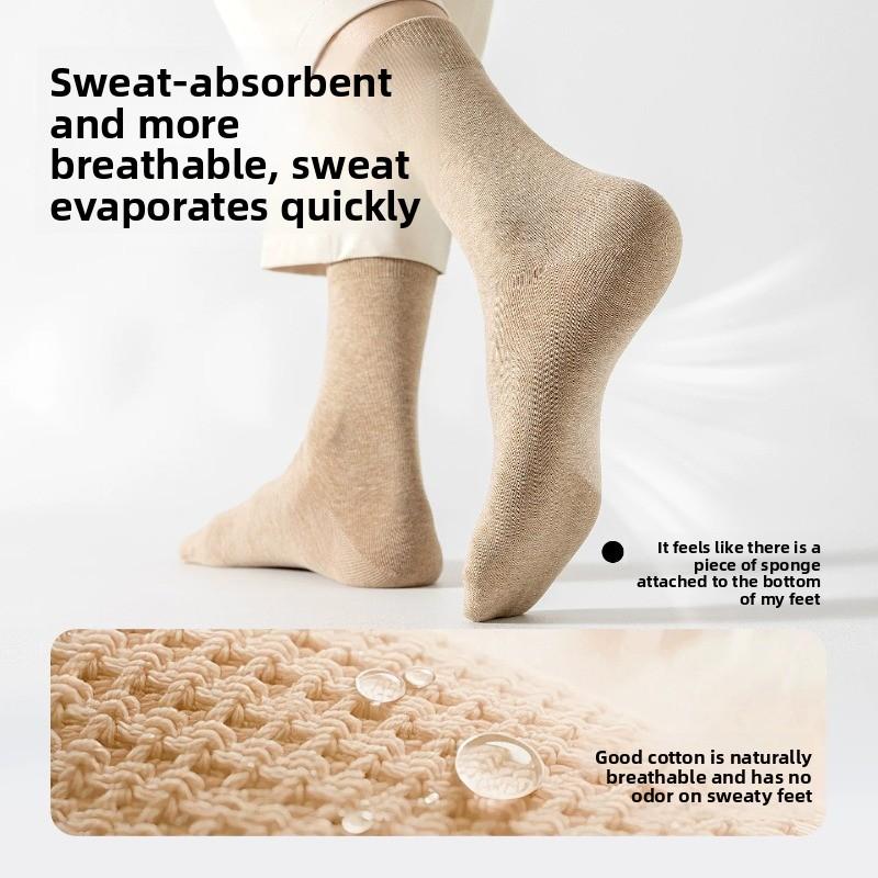 Summer Cotton Lightweight Socks - Breathable, Suitable for Sports, Mid-calf Length Socks, Prevent Odor, Anti-slip, Antibacterial