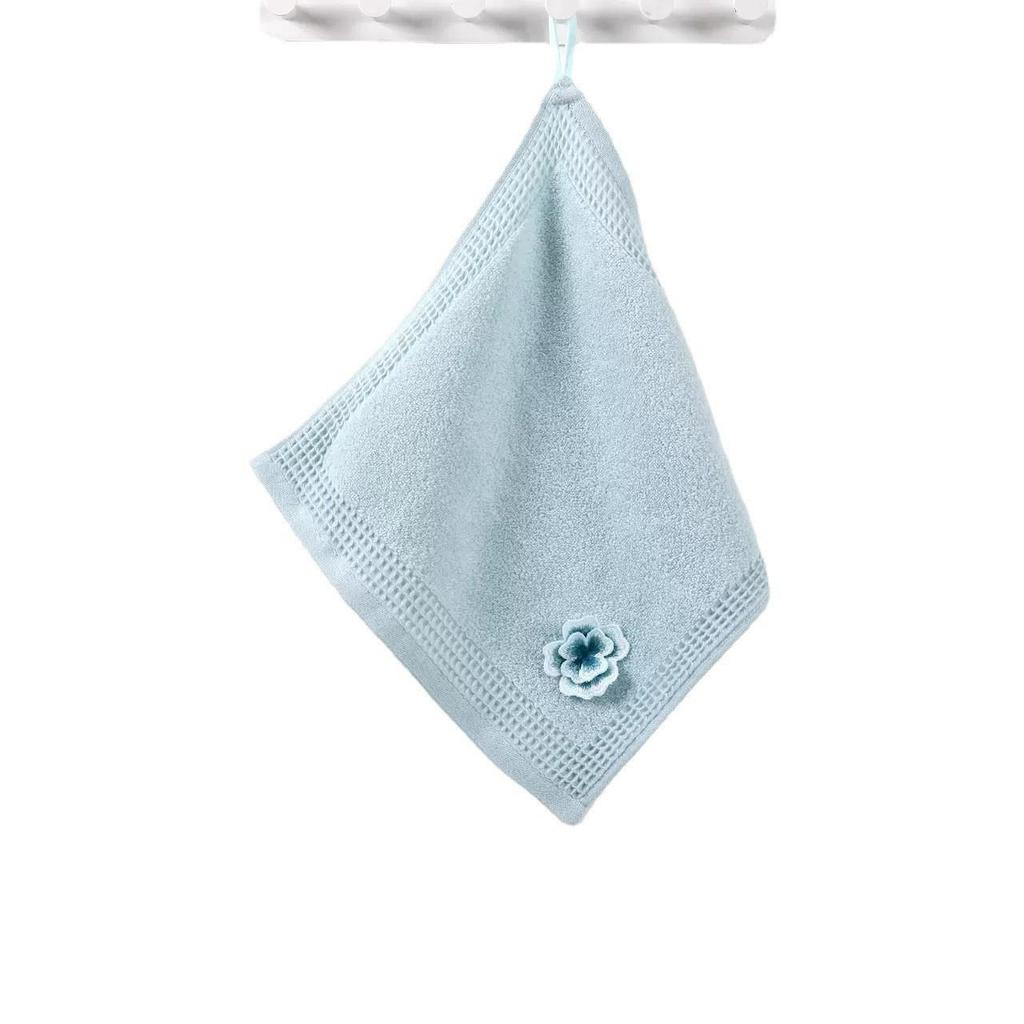 Gold Pure Cotton Cloud Embroidered Soft Waffle Towel with Lanyard - Perfect for Face Wash and Bath