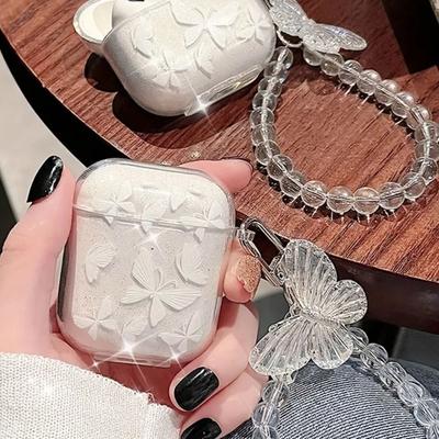 Wisiorek Motyl Osłona Ochronna Etui na Słuchawki do AirPods 4/3/2/1/Pro/Pro2 Kobiety Dziewczyny