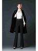Spring/Autumn Women's High Waist Bell Bottom Knit Pants - Black, Plus Size, Slimming, Fashionable, Loose Fit